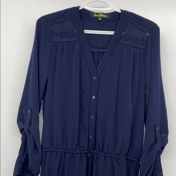 Sam Edelman Navy blue buttoned romper 3/4  sleeve - Picture 11 of 15